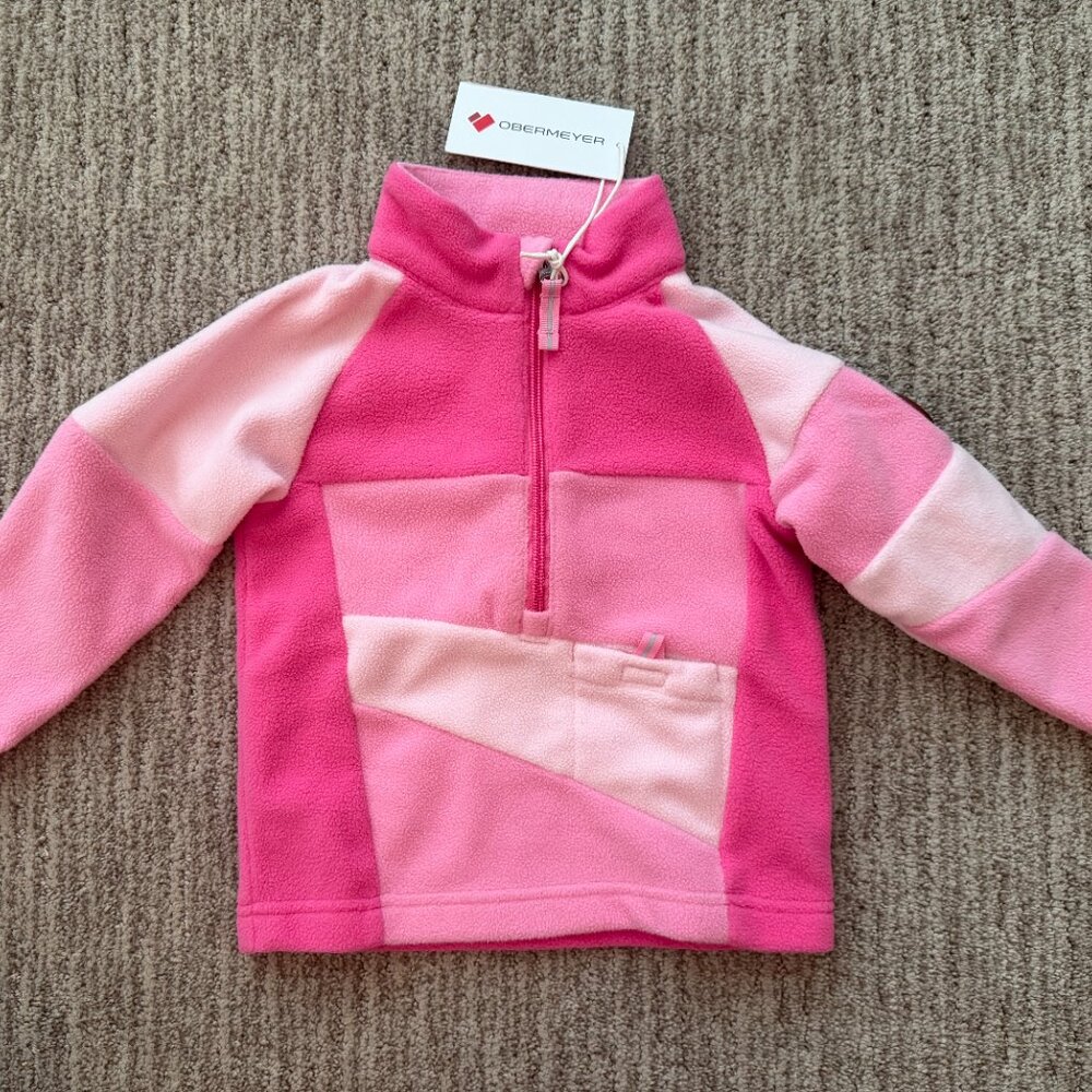 Obermeyer Pink and Light Pink Fleece Pullover Hoodie